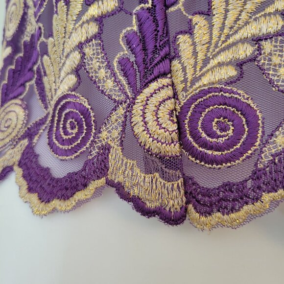Hobby Horse Purple Gold Embroidered Sleeveless Blouse XL Vest Show - Picture 6 of 6